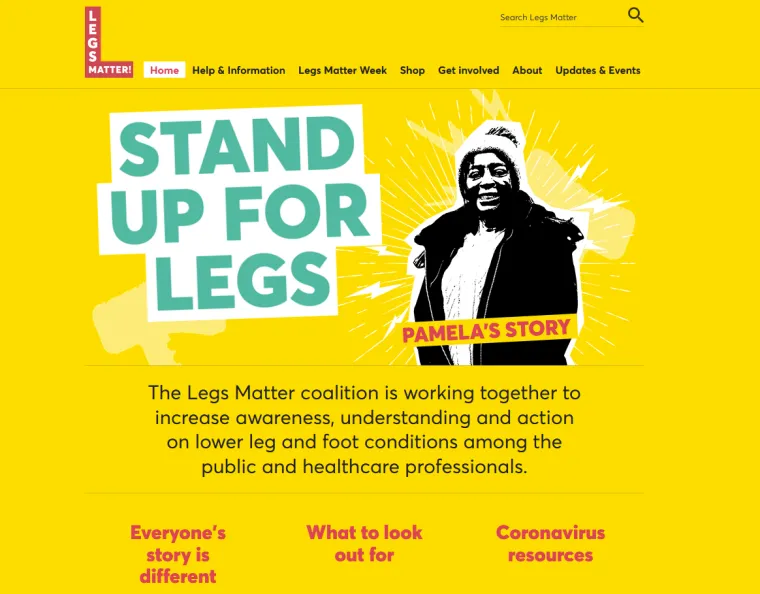 Legs Matter website screenshot
